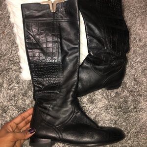 Napoleoni black leather boots